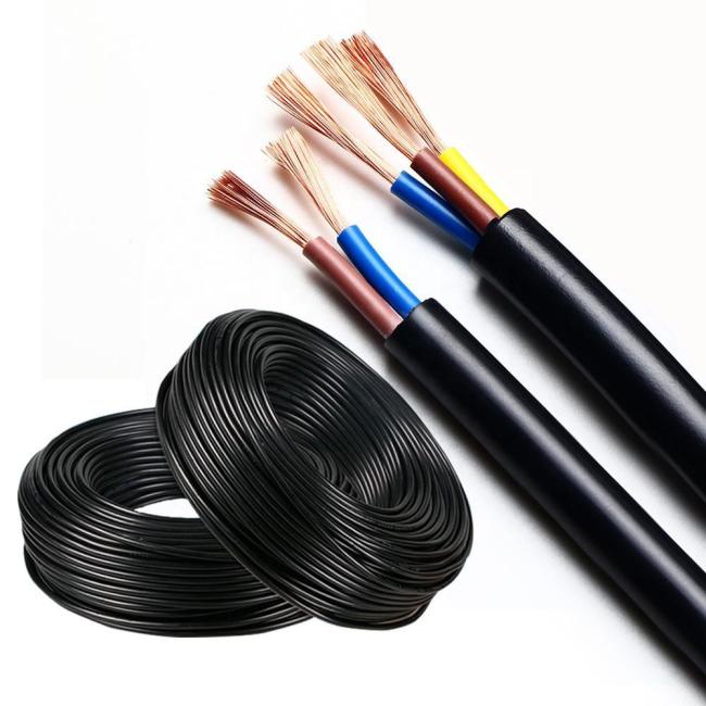 PVC sheathed multi-core copper cable close-up