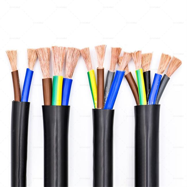 Close-up of flexible power cable construction