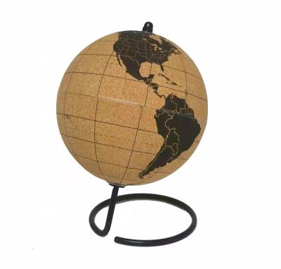 China Natural World Traveler's Cork Globe Pinboard Track Travels Marker Pushpins for sale