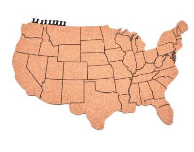 中国 米国は10の押しピン掲示板が付いているコルク板の移動する地図のコルクの地図を描く 販売のため