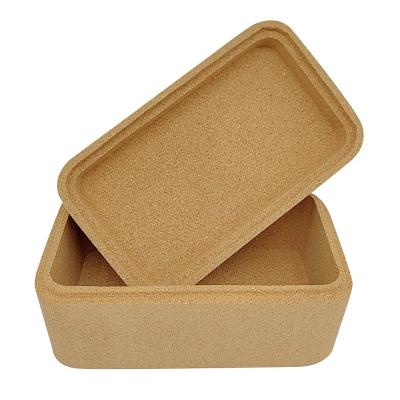 China Natural Durable Cork Box With Lid Storage Containers For Daily Storage for sale