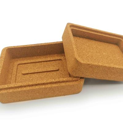 China Natural Cork Soap Dish Container Box Case Holder Waterproof Anti-Corrosion for sale