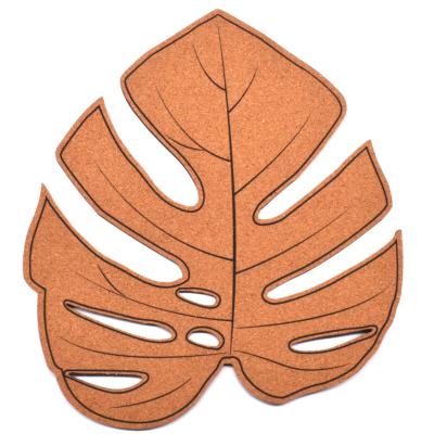 China Personalized  Decorative Cork Board Monstera Leaf Durable for sale
