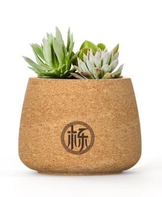 China OEM FDA Reusable Cork Plant Pots Holder Flower Succulents Biodegradable for sale