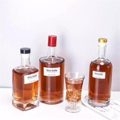 China 200Ml 375Ml 500Ml 700Ml 750Ml Glass Bottle For Vodka Rum Whiskey Liquor Gin Wine Spirit for sale