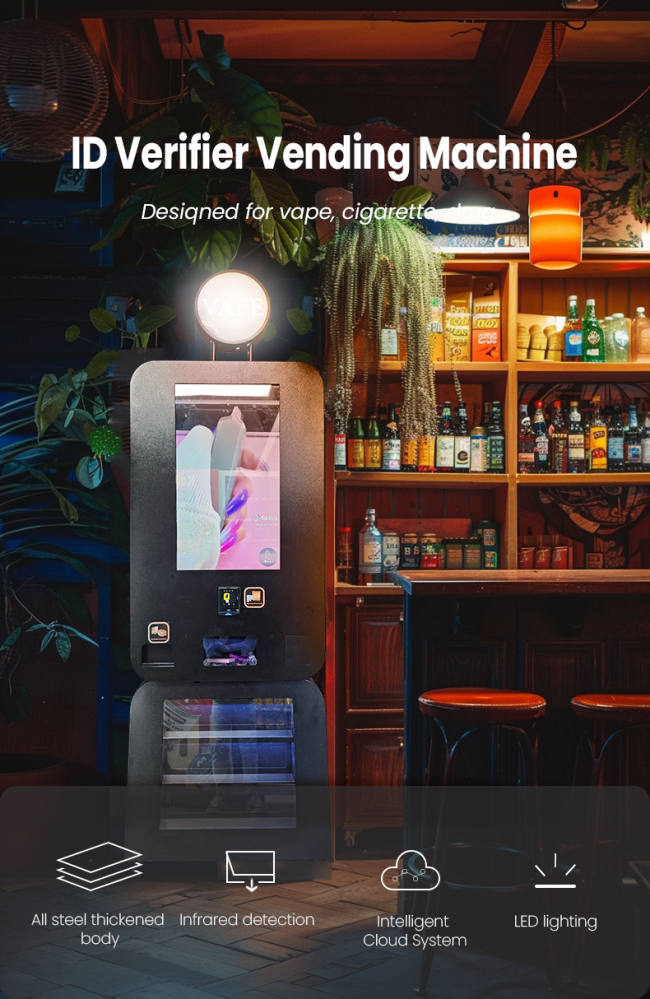 Standing Hanging 300 pcs Big Capacity Vending Machine with Nayax Card Reader Age Checker