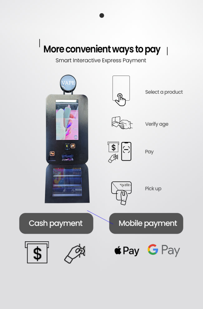 Standing Hanging 300 pcs Big Capacity Vending Machine with Nayax Card Reader Age Checker