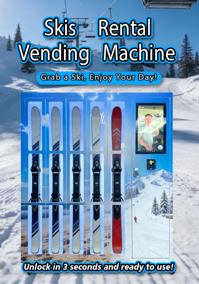 This snowboard rental vending machine is suitable for ski resort.