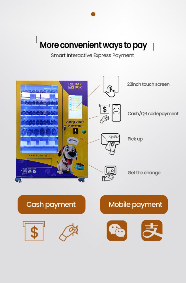 This pet vending machine supports multiple payment methods
