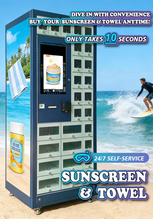 This locker vending machine ideal for beaches, pools and resorts.