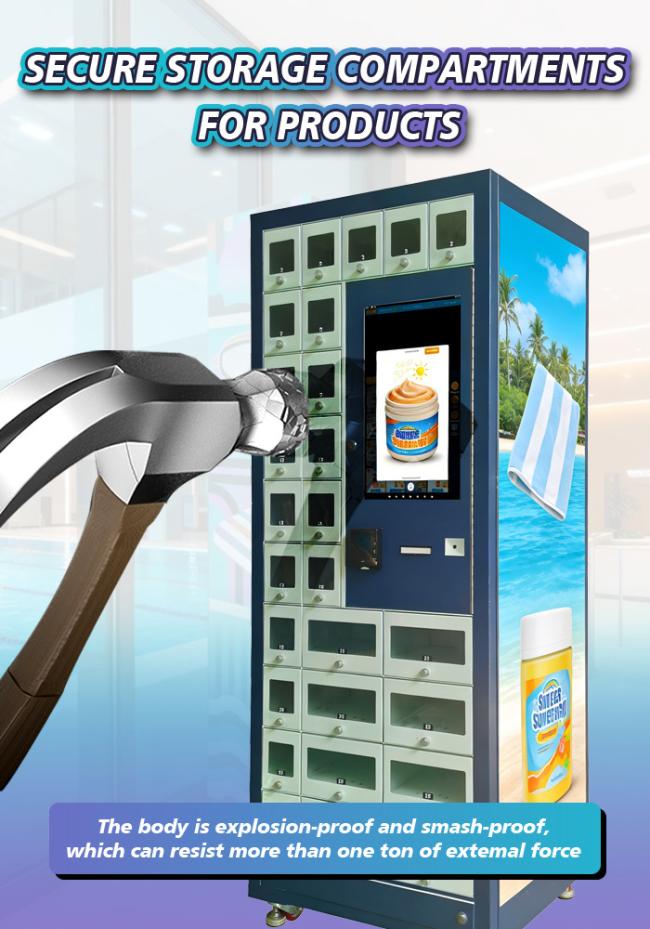 This locker vending machine has independent lockers to anti-theif and easy to manange.