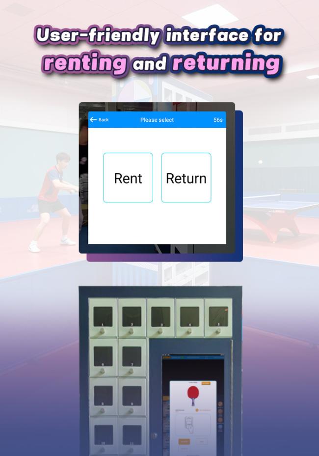 The rental interface of this locker vending machine is user-friendly.