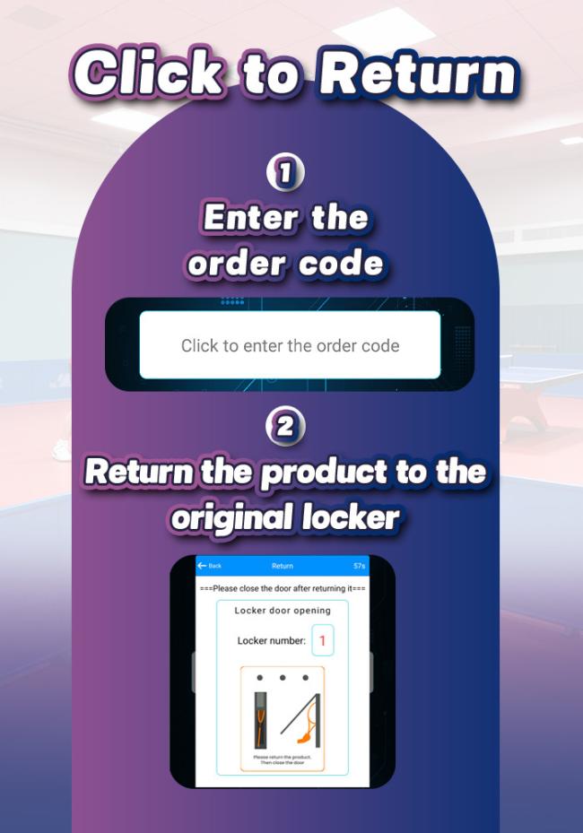 Input the code to return the item.