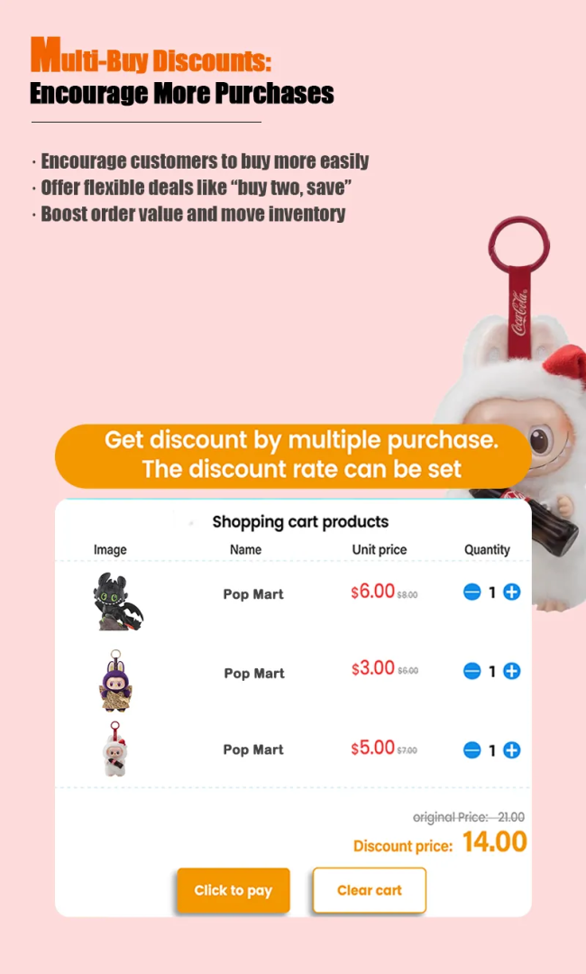You can set a multi-buy discount for your blind box vending machine.