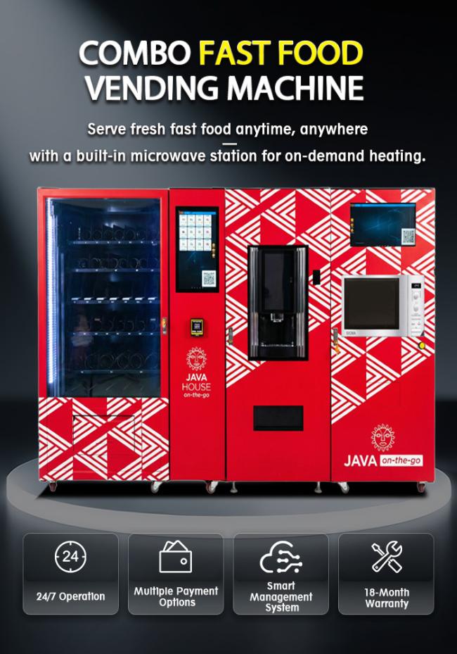 This food vending machine with microwave is suitable for selling ready-meals.