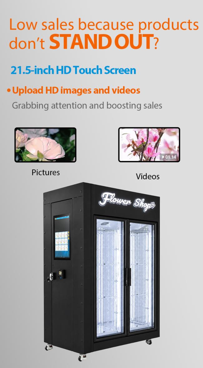 The touch screen of flower vending machine can check the product detail.