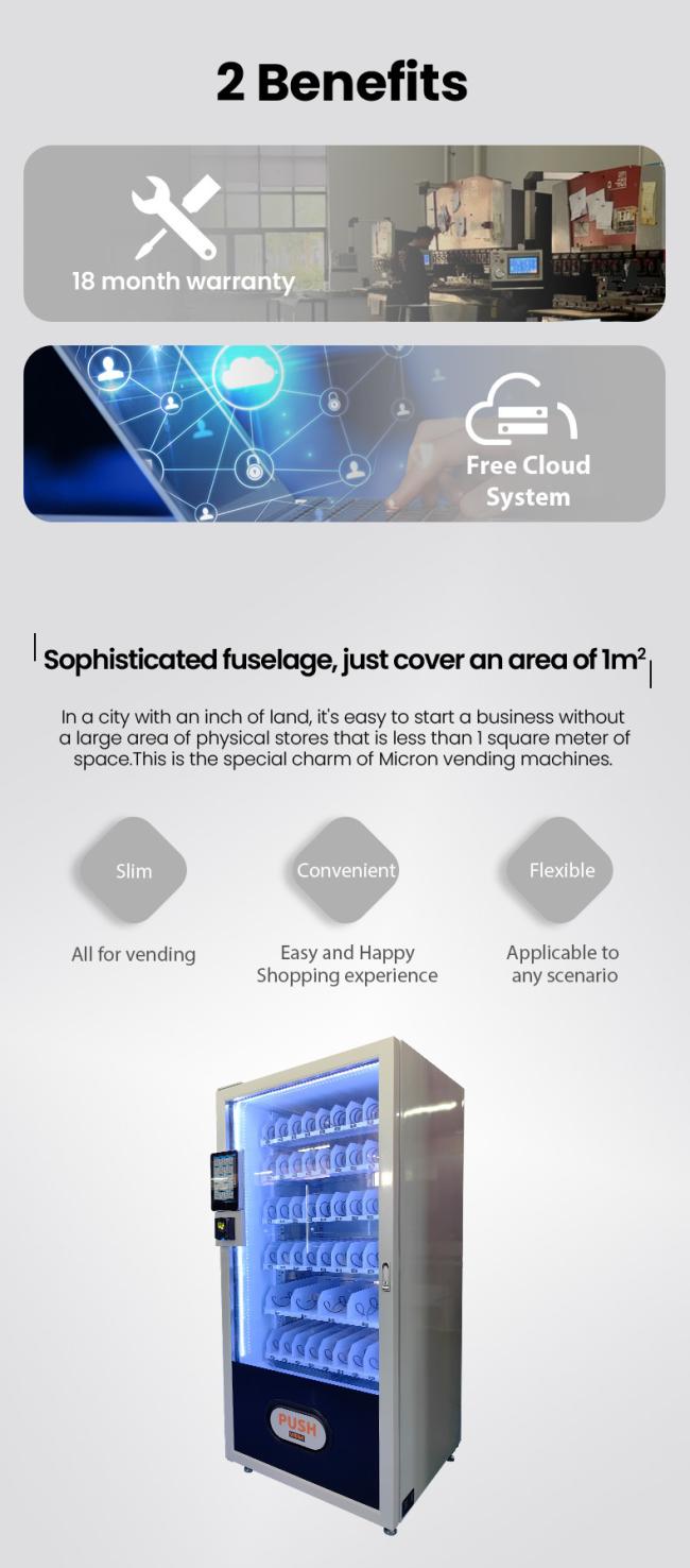 We offer 18-month warranty for this snack and drink vending machine.