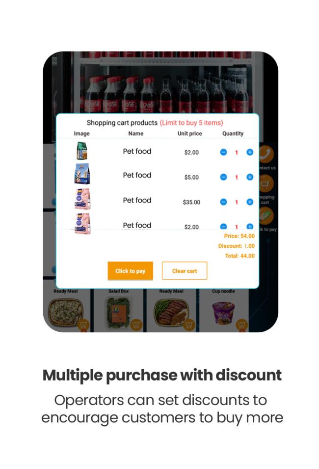You can set a promotion for your snack vending machine.