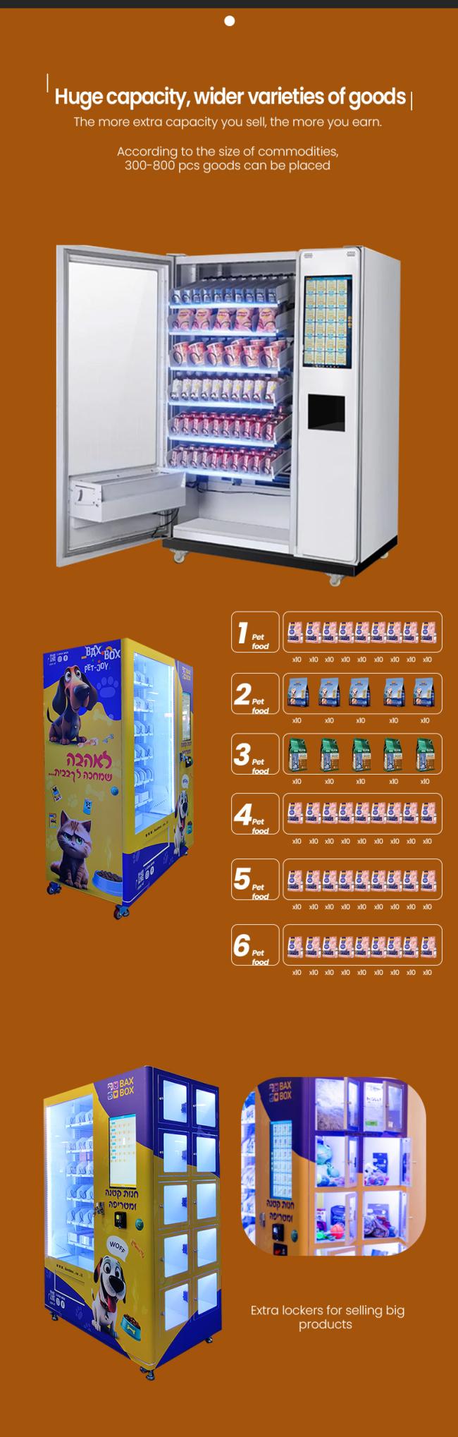 This pet supply vending machine has huge capacity.