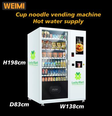 China Máquina expendedora de bocadillos de fideos con taza de 360 ​​W a la venta, máquina expendedora de ramen con suministro de agua caliente gratis en venta