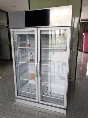 China Estantes automáticos de la puerta doble 4 de la máquina expendedora del sentido del peso, máquina expendedora para la comunidad, venta de la comida fresca, micrón en venta