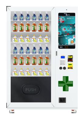 China Hand Sanitizers PPE Vending Machine 22 Inch Touch Screen , Cashless Vending Machine Big Capacity for sale