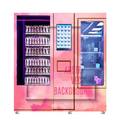 China Automatic Beauty Cosmetics Vending Machines LED Lighting Custom Stickers Display Window for sale
