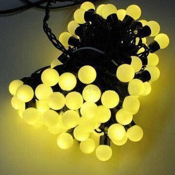 China Yellow 50 LED Ball 5M Christmas Decoration String Lights Fairy Light for sale