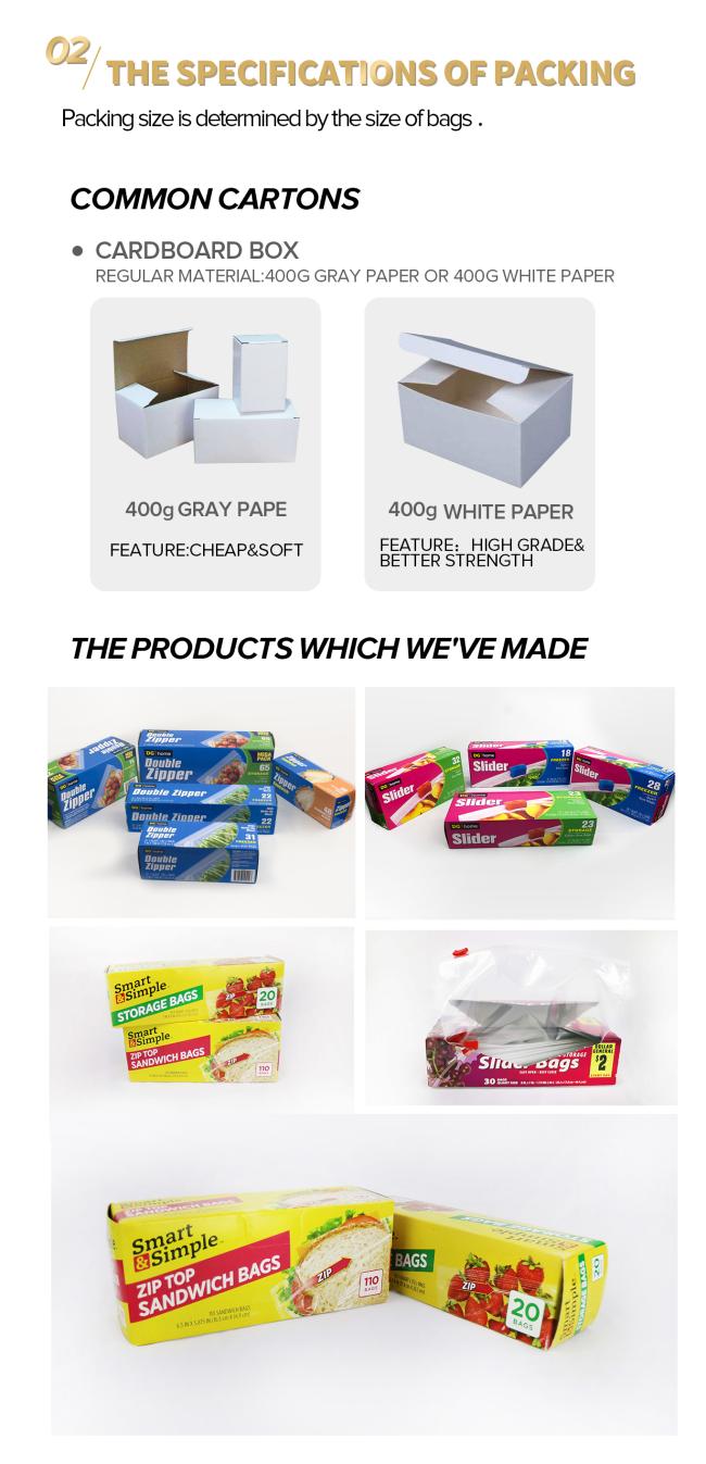 OEM Printed Logo Food Grade Slider Storage Bags Sandwich Bag With Custom Logo zip lock plastic garment bag