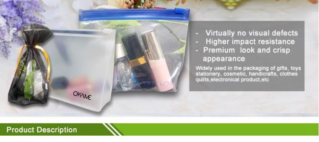 Hot Selling Popular Reclose Holographic Slider Cosmetic PVC Bag