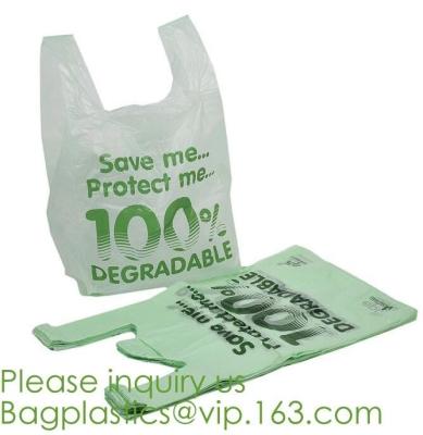 China el bolso abonable de la camiseta, la bolsa de plástico abonable biodegradable del 100%, EN13432 certificó el plast biodegradable del bolso abonable en venta