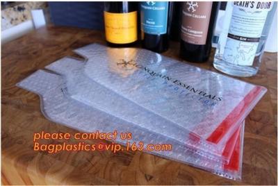 China Bottle Protective Zip sealed liquor bubble bags bottle protector Travelling liquor bubble sleeves air wine bubble bags for sale