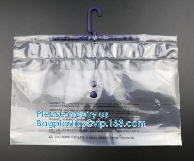 China Swimwear Packaging Pouch With K Top, Gusset Bag Bikini Zipper Packaging Bags, Hanger Hook Underwear for sale