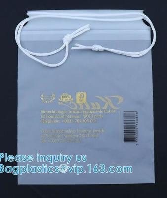 China Bolso biodegradable con la impresión, la bolsa de plástico del lavadero del lazo del lavadero de Logo Printed Poly Drawstring Hotel /Travel en venta