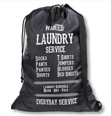 China Nylon Bag With Strap Clothes Organizer Hamper Liner Nylon Laundry Bag Laundry Basket drawstring landry bags basket for sale