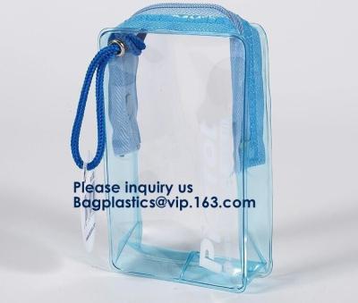 China Pvc Makeup Cosmetic Bag Resealable PVC Slider Zip Poly CPE Material, makeup mini clear PVC cosmetic bag for sale