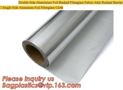 China El papel de aluminio doble del lado apoyó el paño radiante de la barrera del ático de la tela de la fibra de vidrio, paño tejido del papel de aluminio, bulding al compañero en venta