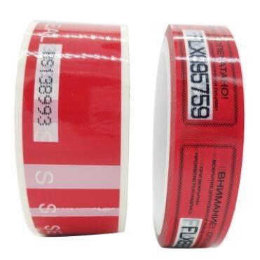 China Printed Tamper Evident Adhesive Void Security Tape,China Supplier Pet Void Tape Double Sided Clear Polyester Pet Tape for sale