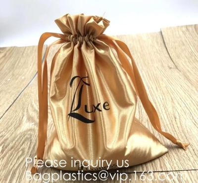 China High Quality Gift Small Bag,Gift Shopping Bag,Super Soft White Black Rose Gold Silk Drawstring Bag,Graograin Satin Pouch for sale