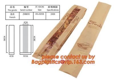 China Logo Printed Grease Proof Foil Lined Brown Kraft Paper Bread Packaging Bag,custom printing logo bread french fries paper for sale