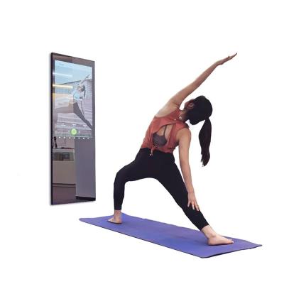 China 55 Inch Interactive Home Gym Mirrors , Intelligent Fitness Mirror With LCD Screen for sale