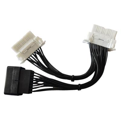 China 1 To 2 Y Female Extension Obdii 16 Pin , automotive Obd Y Splitter Cable for sale