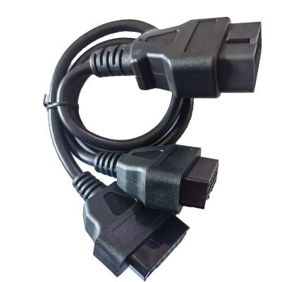 China Cable de extensión del escáner del divisor Obd2 de Y, cable de diagnóstico de Obdii de los dispositivos del registrador en venta