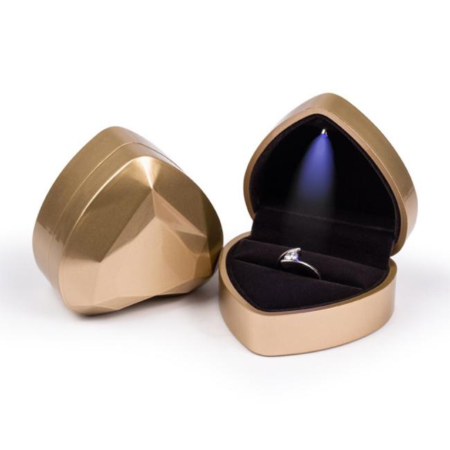 Top view of luxury engagement ring box