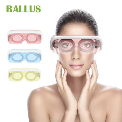 China Portable Electric 3 Color Led Eye Therapy Mask Vibrating Eye Massage Masker Device for sale