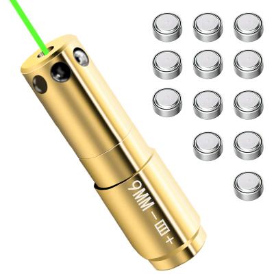 China Brass Bore Sight 9mm 520nm Green Laser Boresighter With 12 Batteries for sale