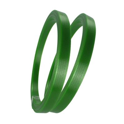 China Customization PET Strapping Band 12mm 20mm Width Green Plastic Band For Packaging for sale