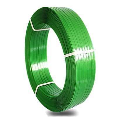 China 16mm Width PET Polyester Strapping 20kg Plastic Green PET Strap 0.5mm Thickness for sale