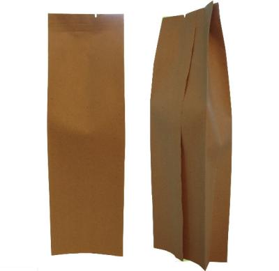 China Heat Seal Kraft Paper Bag Side Gusset Plastic Material Easy Tearing for sale