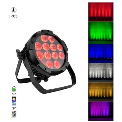 China 12x18W LED Par Can Projection Lights 6-In-1 RGBWA UV Wireless Battery IP65 Stage Light for sale